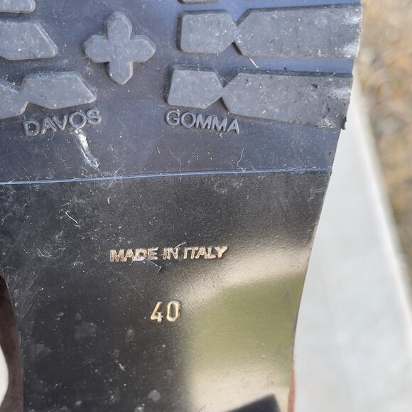 Used Davis Gomma Suede leather Brown boots - Size 40; Made in Italy - Picture 5 of 5